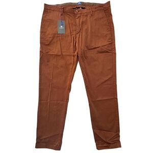 NWT Camicissima Italy Chino Pants Size‎ 54 Rust Orange Cotton Stretch Old Money